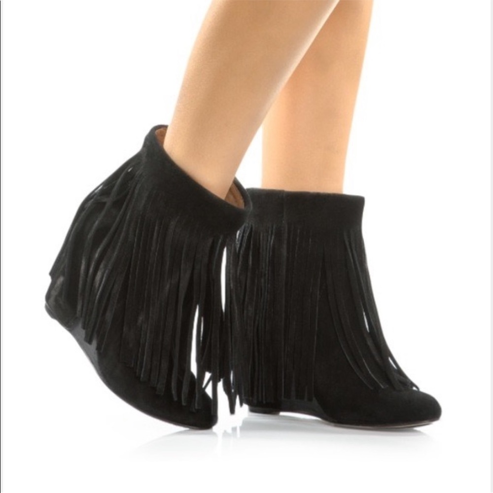 Koolaburra Wedge Fringe Suede Bootie
